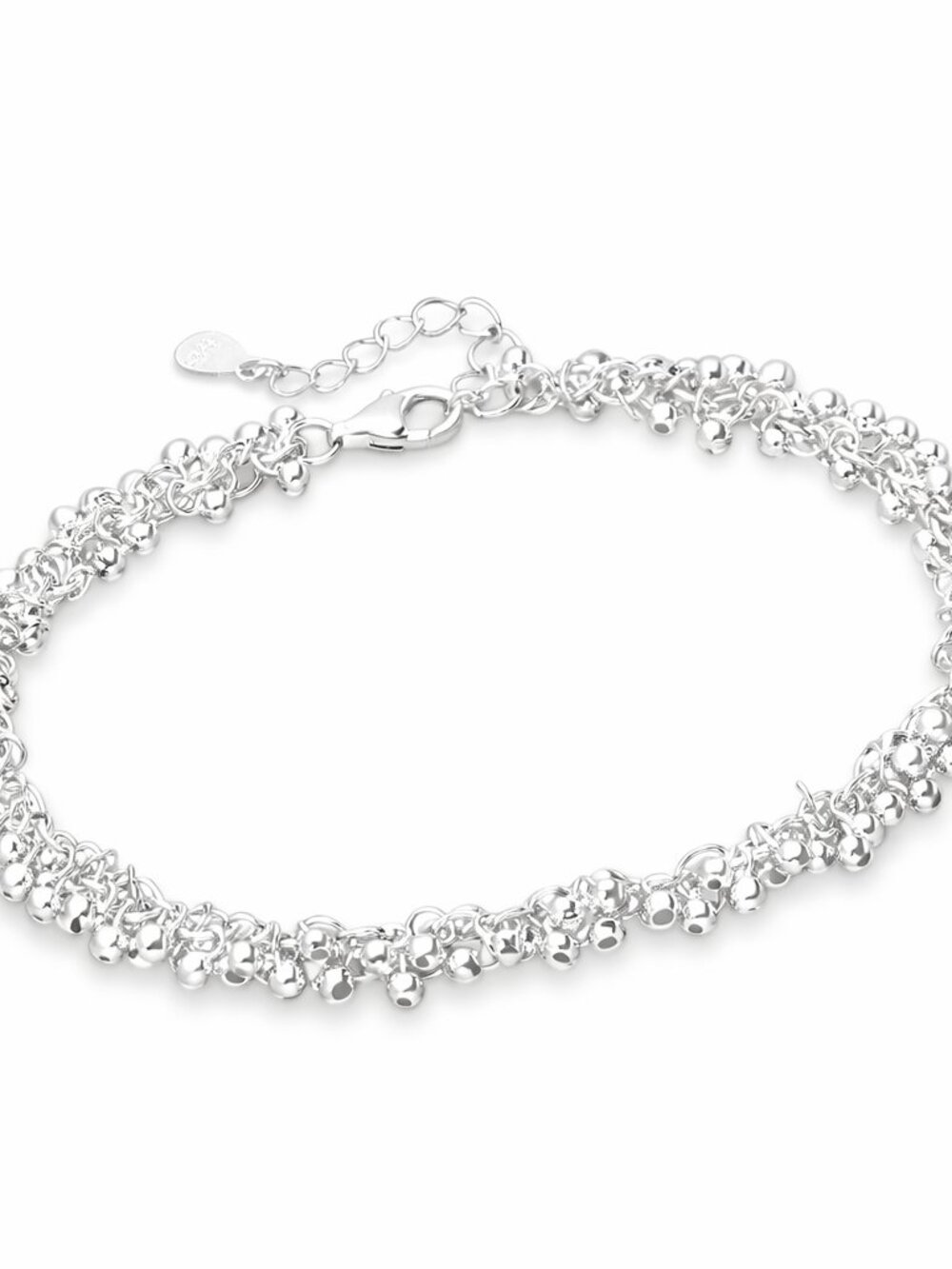 Sterling “Silver Cascade” Ball Bracelet Statement Textured